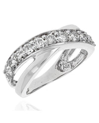 Diamond Crossover Ring in Gold