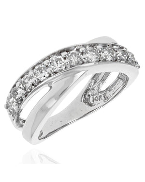 Diamond Crossover Ring in Gold