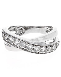 Diamond Crossover Ring in Gold