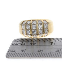 3.00ctw Five Row Illusion Set Diamond Band/ Ring in 18K Yellow Gold SZ 5.75