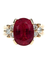 Pink Tourmaline and Diamond Ring
