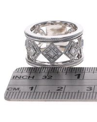 Charriol Diamond Station Band Ring