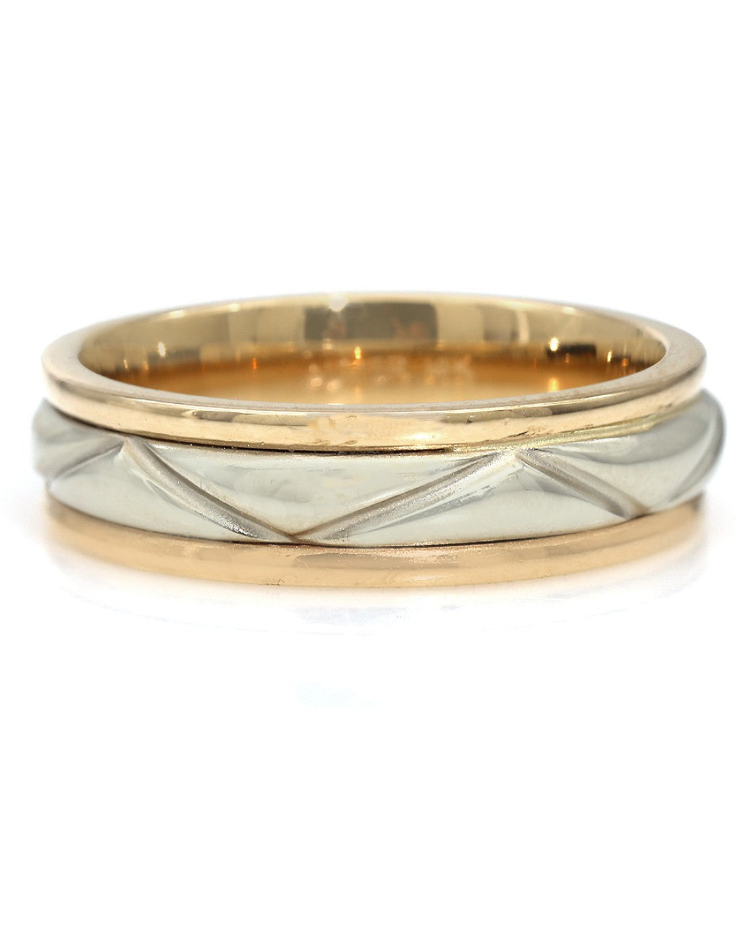 Gentlemans Two Tone Grooved Comfort Band