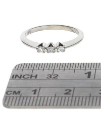 3 Stone Diamond Knife Edge Band Ring