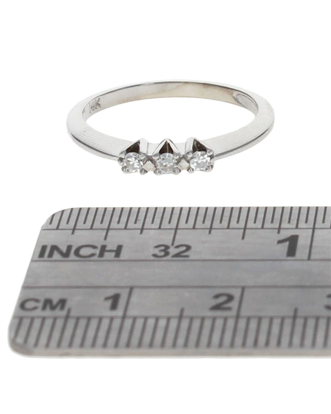 3 Stone Diamond Knife Edge Band Ring