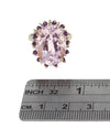 15.78ct Oval Kunzite Ring w/ Amethyst Halo in 14K Yellow Gold
