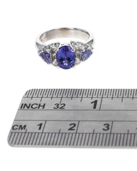 Oval and Trilliant Tanzanite and Diamond Ring