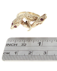 Two Head Snake Crossover Ring