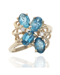 London Blue Topaz and Diamond Accent Ring
