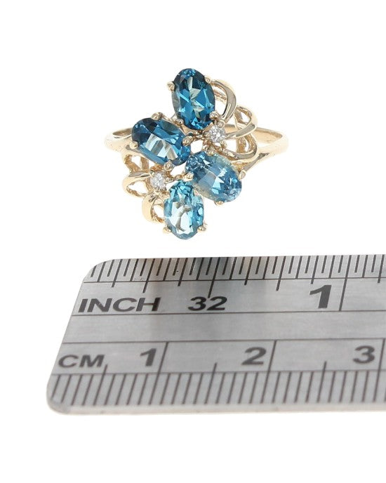 London Blue Topaz and Diamond Accent Ring