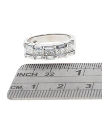 3 Row Princess and Baguette Diamond Band