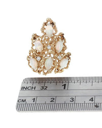 Opal and Diamond Pear Shape Ring