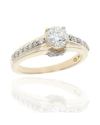 Round Diamond Engagement Ring with Side Diamond Accents