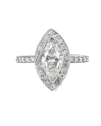 Marquise Diamond Solitaire Ring in 14KW