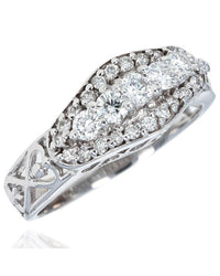 3 Row Diamond Ring in Gold