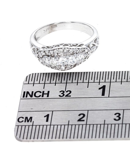 3 Row Diamond Ring in Gold