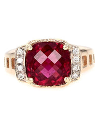 Rubellite Tourmaline and Diamond Accent Ring