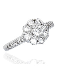 Diamond Halo Flower Ring