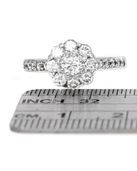 Diamond Halo Flower Ring