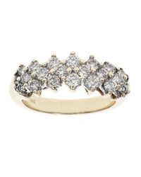 3 Row Diamond Band Ring