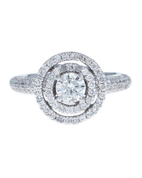 Double Halo Diamond Ring in White Gold