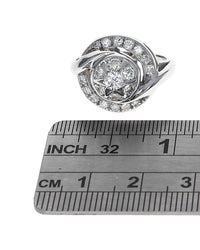 Diamond Halo Bypass Swirl Ring