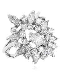 Diamond Snowflake Cluster Ring