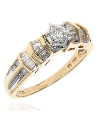 Round and Baguette Diamond Ring
