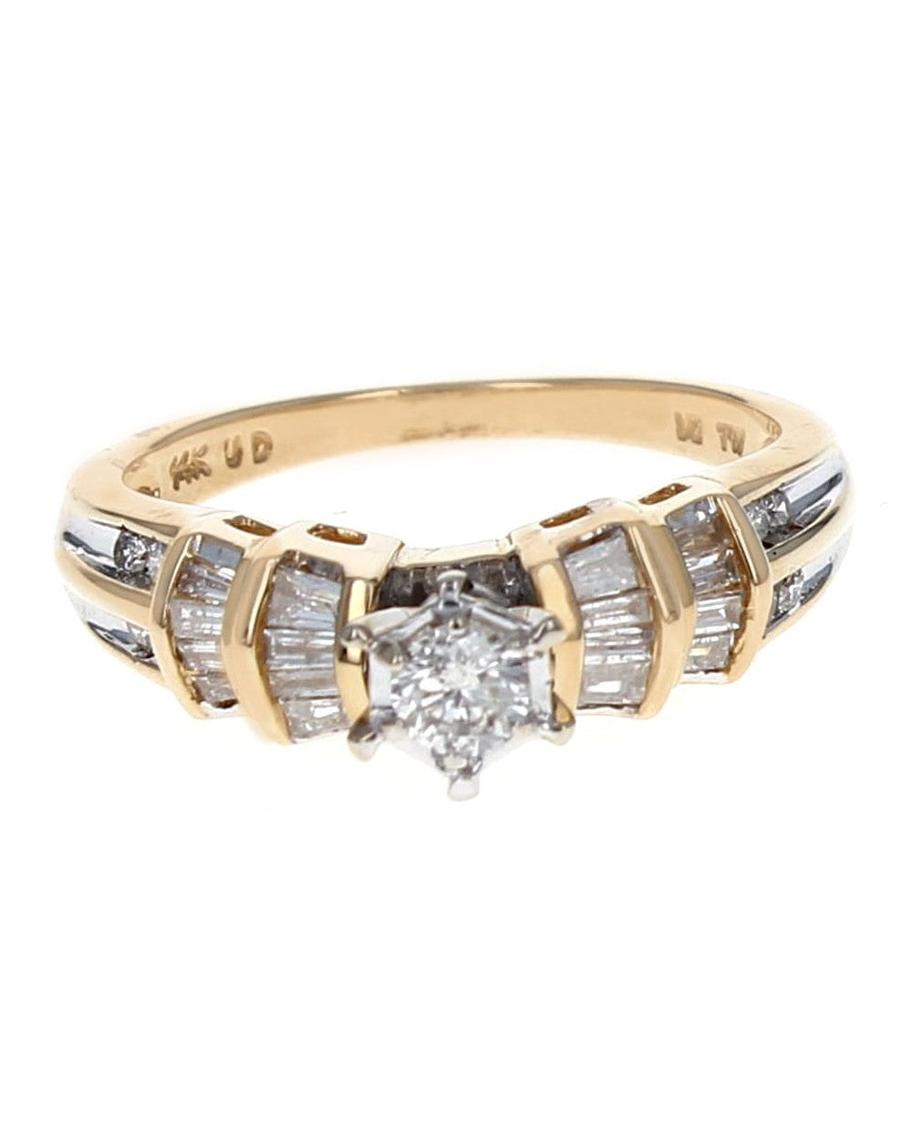 Round and Baguette Diamond Ring