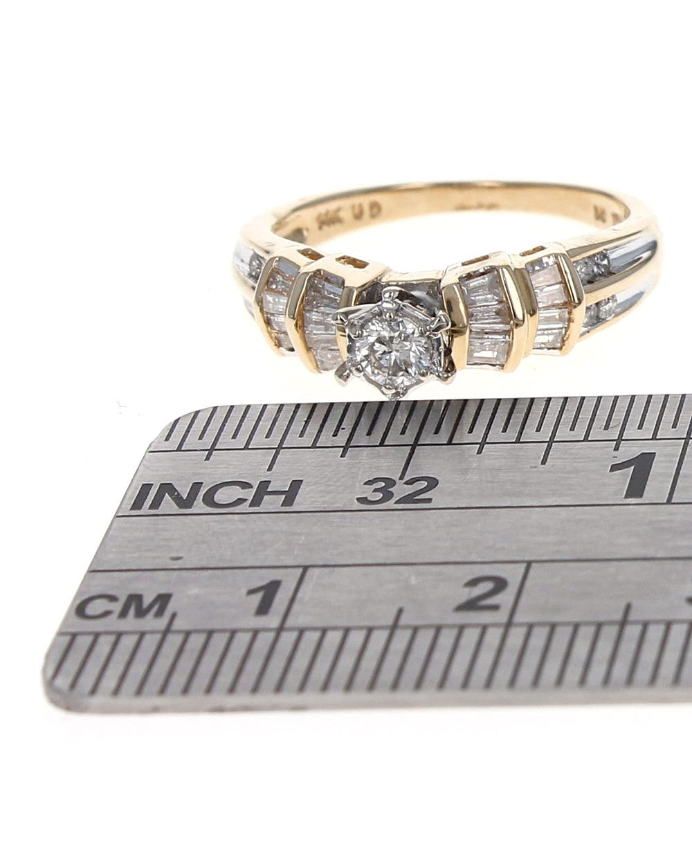 Round and Baguette Diamond Ring