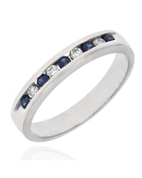 Alternating Sapphire and Diamond Band