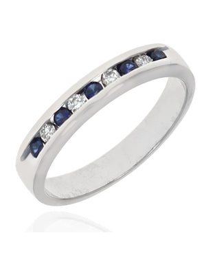Alternating Sapphire and Diamond Band