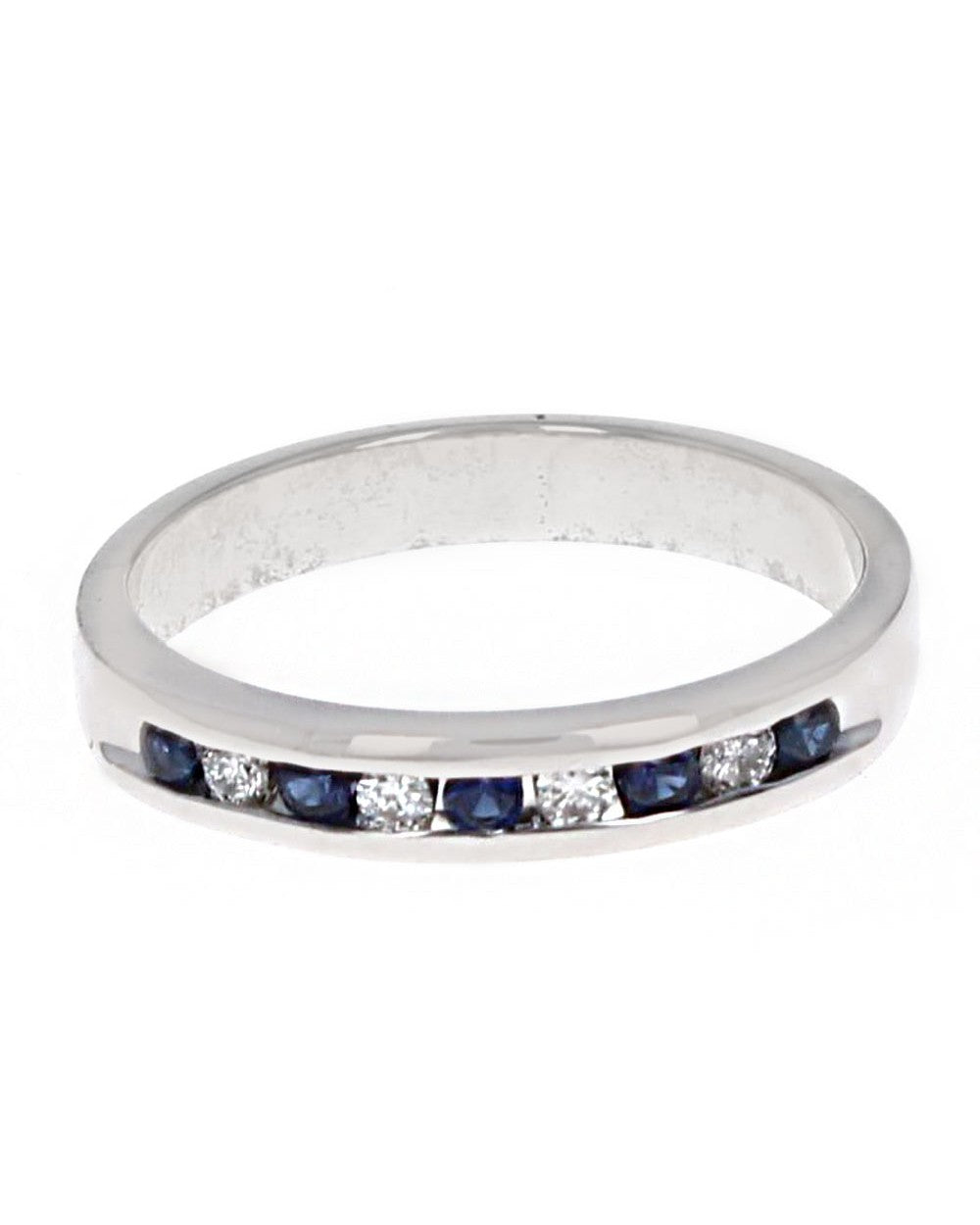 Alternating Sapphire and Diamond Band