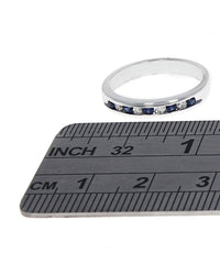 Alternating Sapphire and Diamond Band
