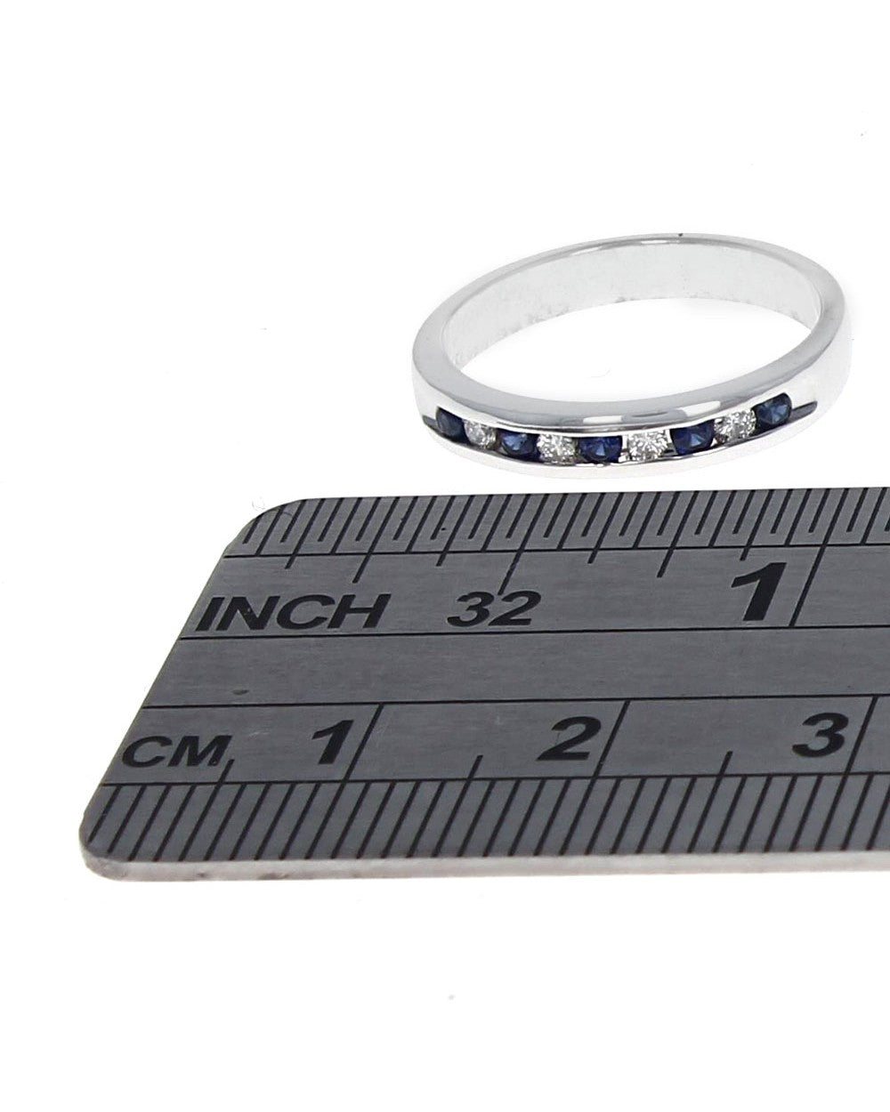 Alternating Sapphire and Diamond Band