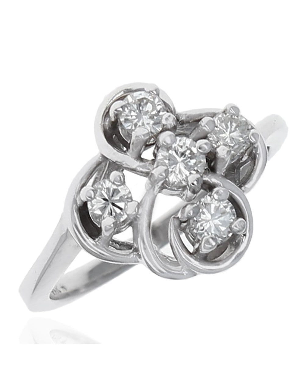 Diamond Clover Shaped Ring in Gold