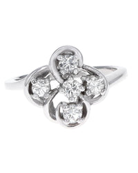 Diamond Clover Shaped Ring in Gold