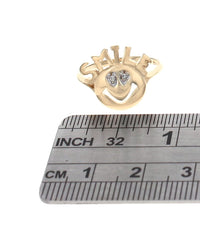 Smile Ring with Diamond Eyes