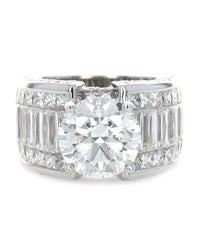 GIA Certified Round Brilliant Cut Diamond Solitaire Ring in 18KW