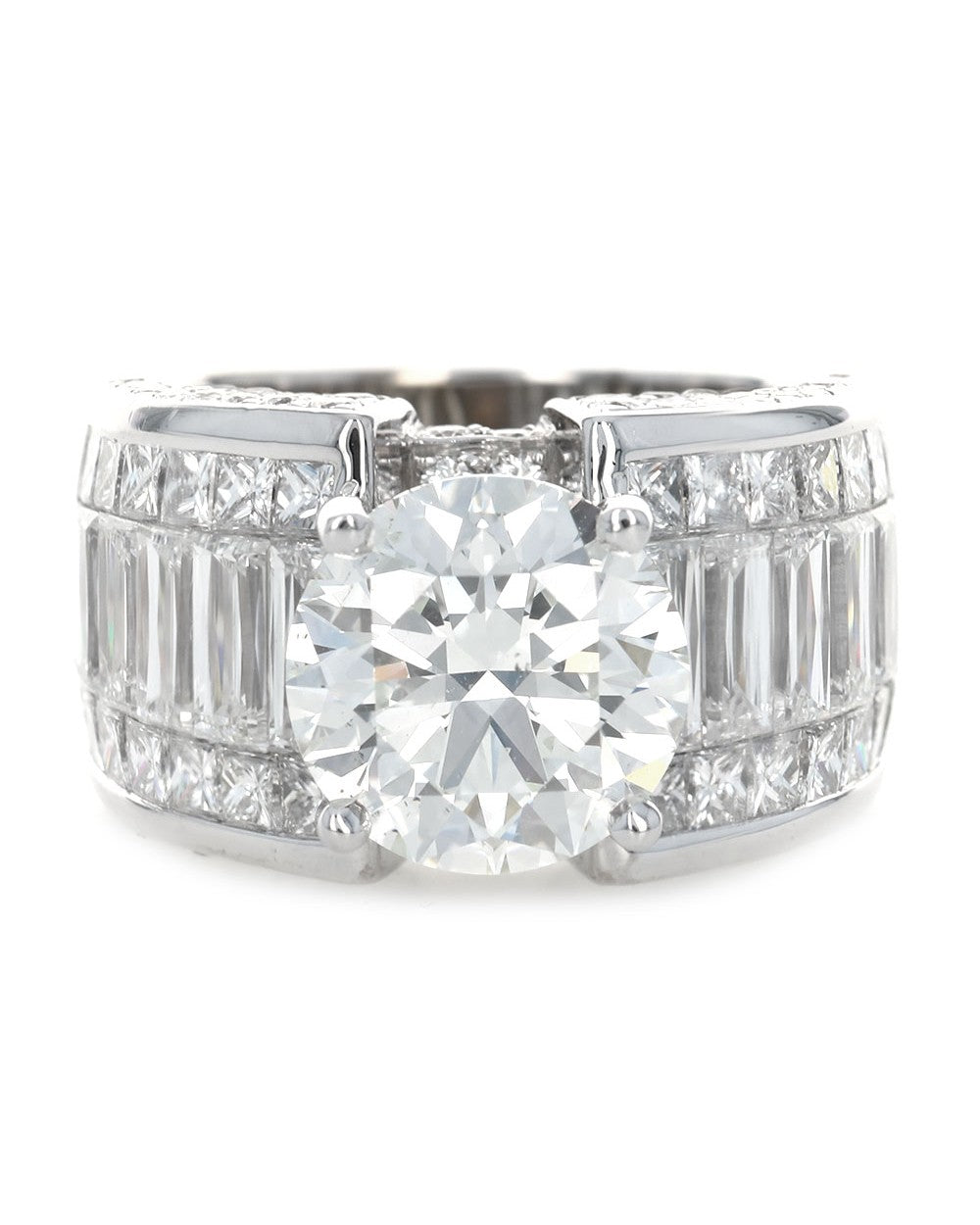 GIA Certified Round Brilliant Cut Diamond Solitaire Ring in 18KW