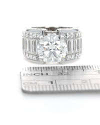 GIA Certified Round Brilliant Cut Diamond Solitaire Ring in 18KW
