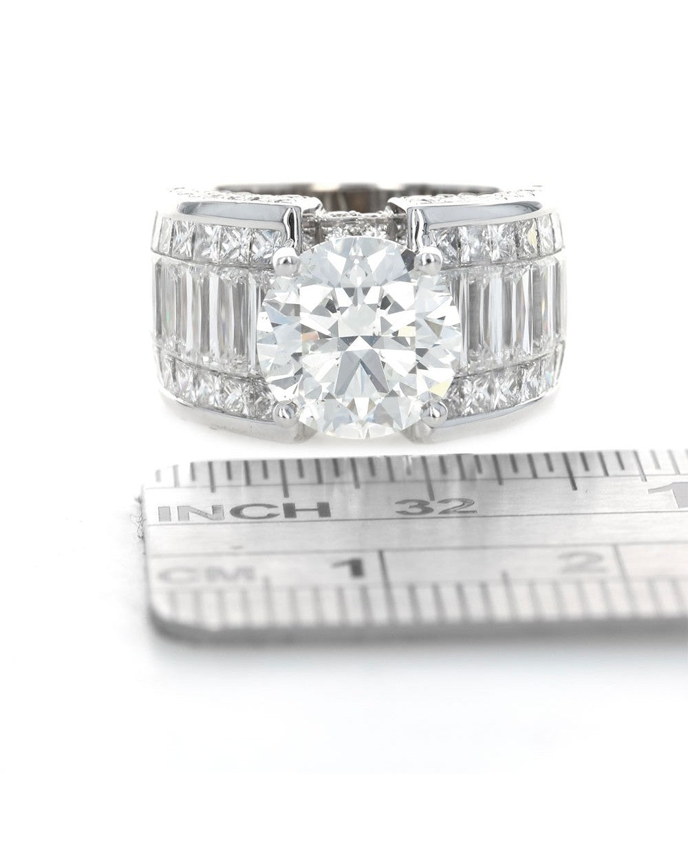 GIA Certified Round Brilliant Cut Diamond Solitaire Ring in 18KW
