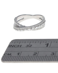 Baguette and Round Diamond Crossover Ring