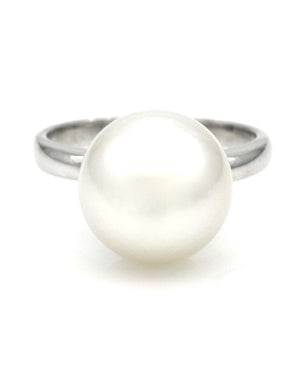 White South Sea Pearl and Diamond Accent Ring