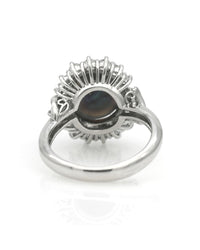 Black Opal and Diamond Fashion Ring