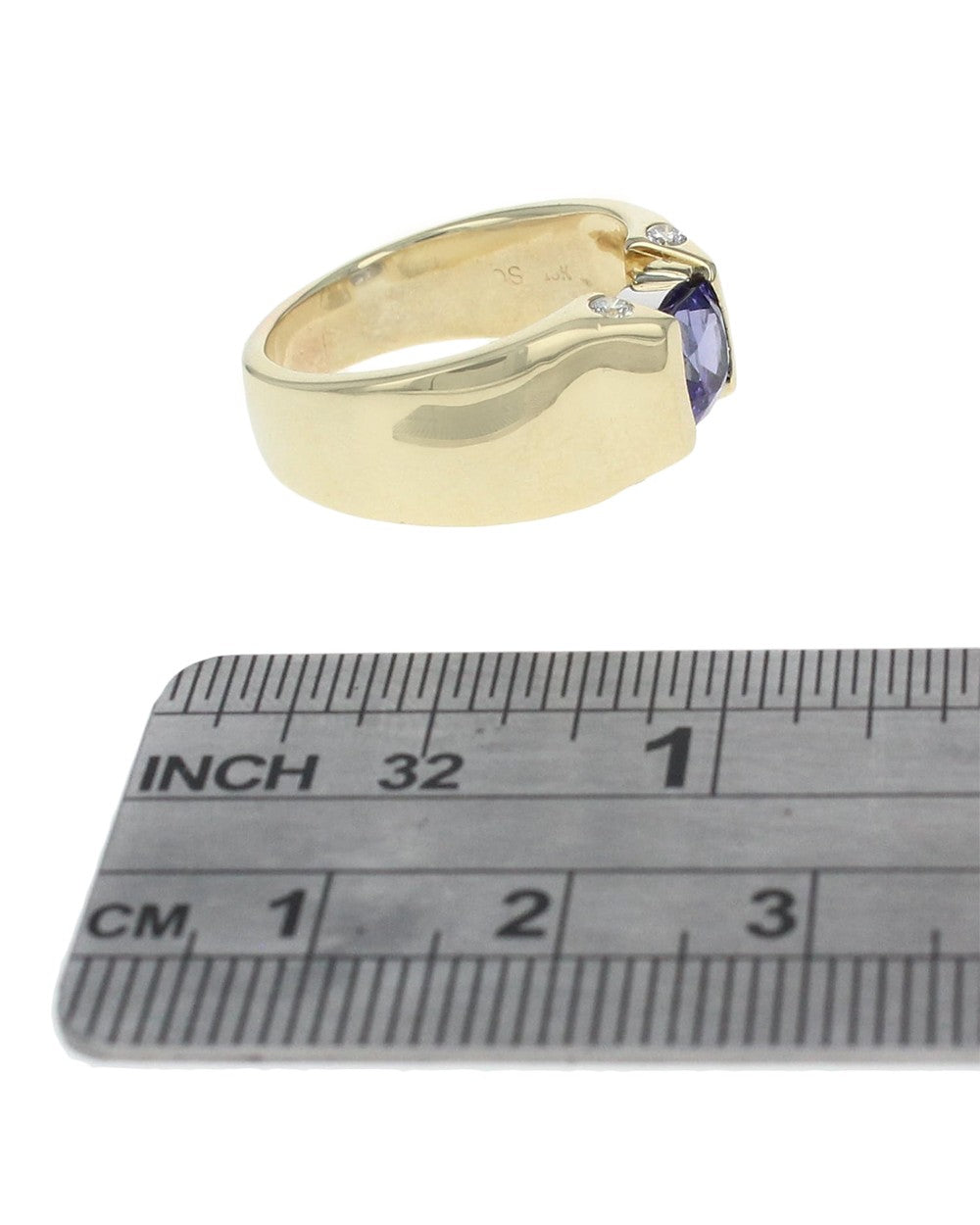 Tanzanite and Diamond Accent Band