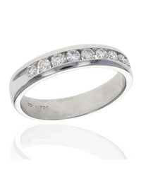 Channel Set Diamond Band in Platinum