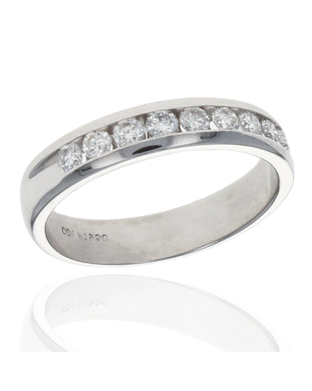 Channel Set Diamond Band in Platinum
