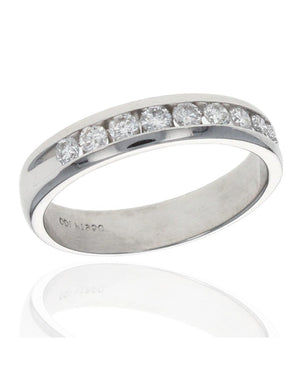 Channel Set Diamond Band in Platinum