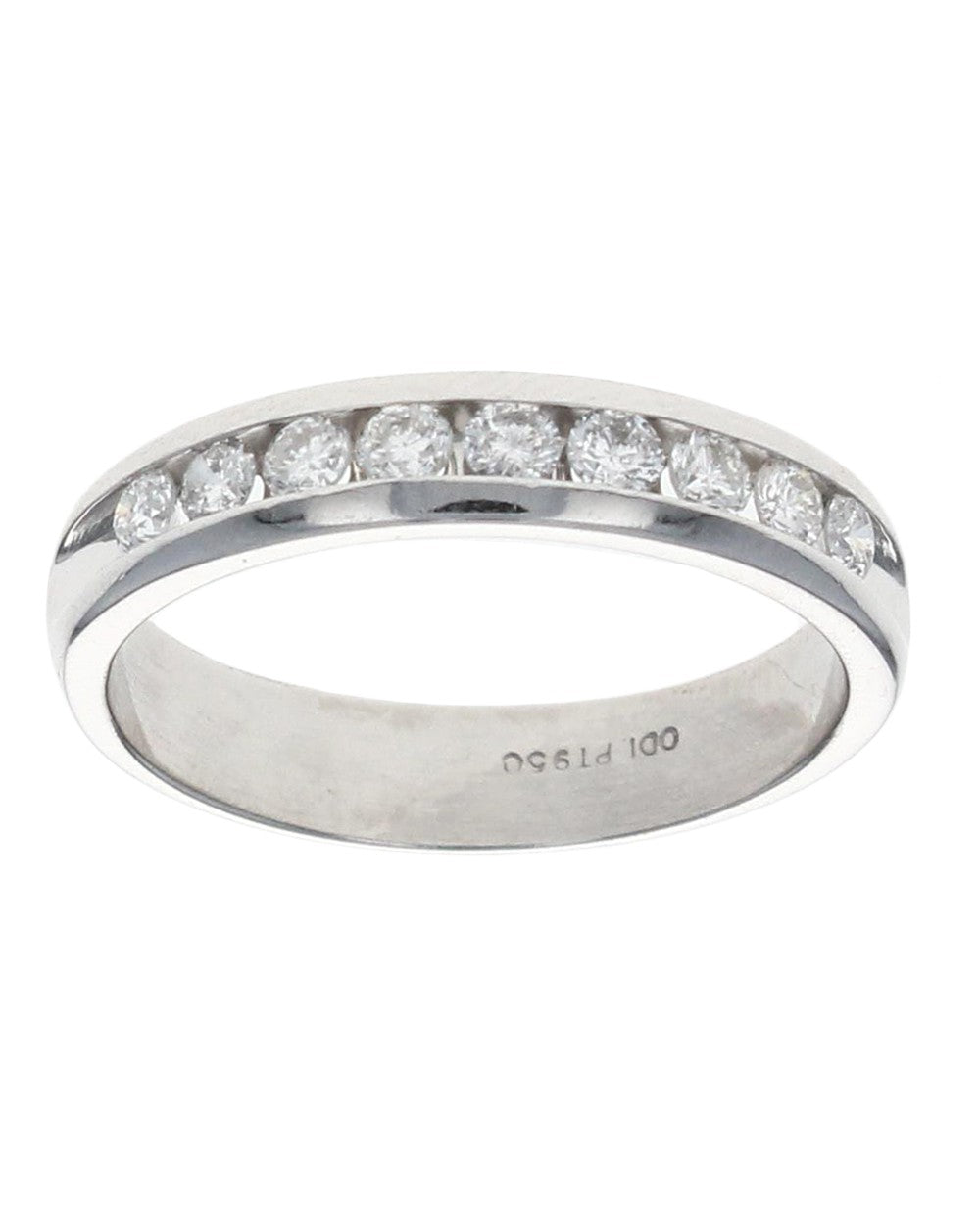 Channel Set Diamond Band in Platinum